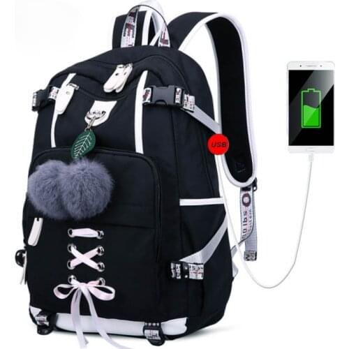 Waterproof Girl School Bag for Teenage Solid Travel Laptop Backpack Women College Wind Schoolbag High Student School Bags