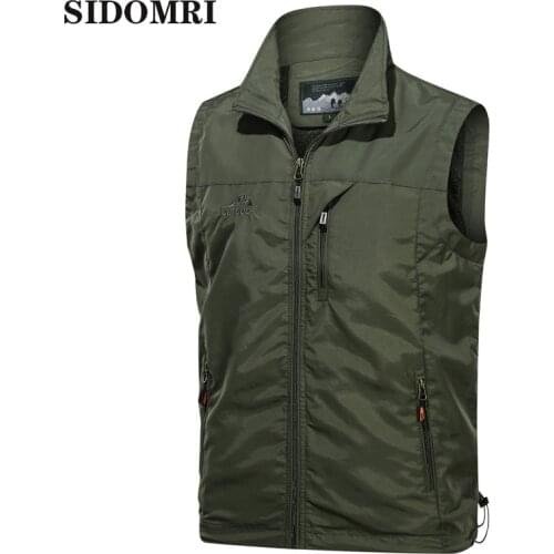 Spring and autumn outdoor quick-drying vest male leisure photography fishing multi-pocket vest overcoat tooling large size jacke