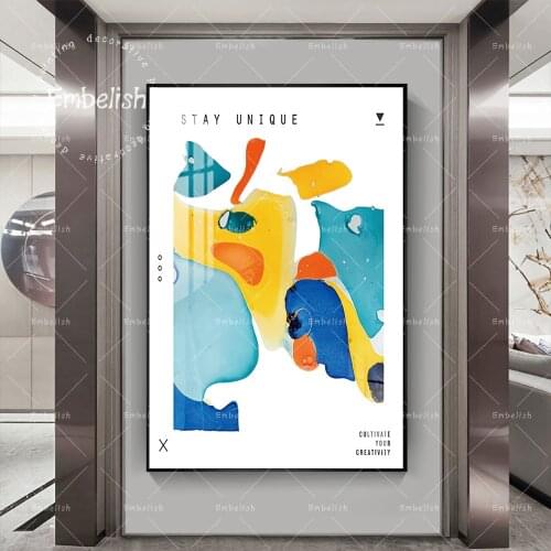 1 Pieces Abstract Watercolor Yellow And Blue Wall Art Pictures For Living Room Modern Home Decor Posters HD Canvas Paintings