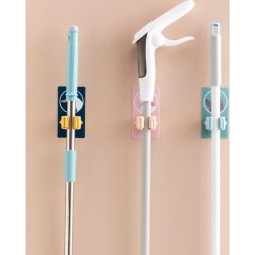 1 pcs Mounted Mop Hook Bathroom Wall Broom Mop Rack Strong Sticky Holder Cute Duck Shower Hooks Home Decoration Accessories