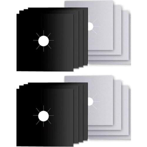 16Pcs Gas Hob Range Protectors Stovetop Burner Protector Liner Cover Cleaners Cooker Covers Reusable Gas Stove Mats