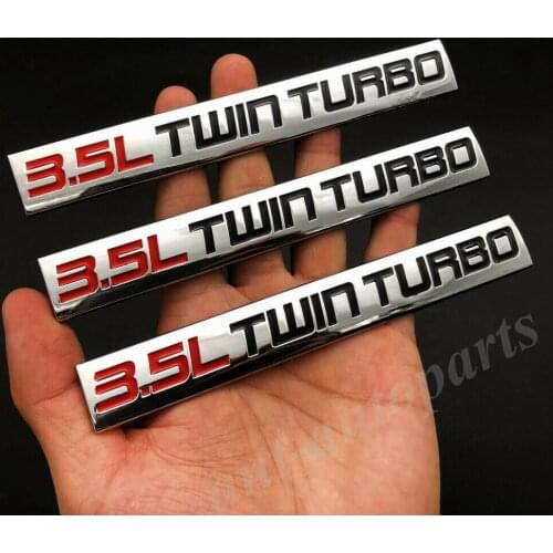 3pcs Metal Chrome 3.5L Twin Turbo Engine Car Trunk Emblem Badge Decals Sticker