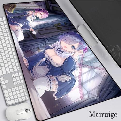 30*80CM Gaming Anime Re:zero Rem Mouse Pad Large MousePads Big Mouse Mat Computer Carved Mause Pad Desktop Keyboard Mat Cushion