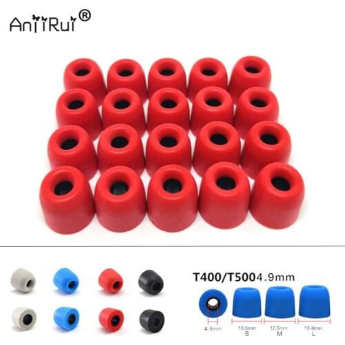 20 pcs/10 pair ANJIRUI 4.9mm (L M S) caliber ear pads/cover T500 memory sponge ear style for in-ear style earphone ear cotton