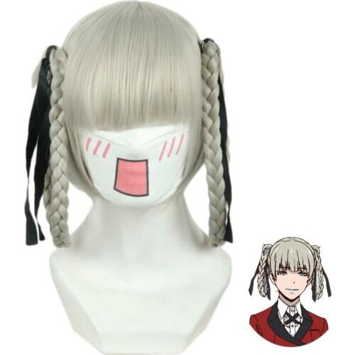 Anime Kakegurui Compulsive Gambler Momobami Kirari wig Cosplay Costume Women Synthetic Hair Halloween Party Role Play wigs