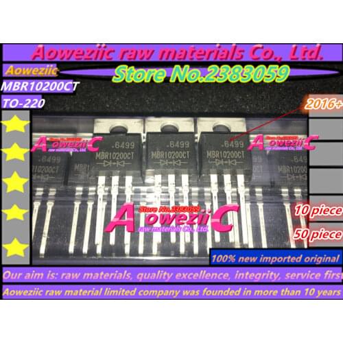 Aoweziic 2016+ 100% new imported original MBR10200CT MBR10200 TO-220 Schottky barrier diode 10A 200V