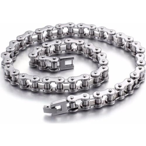 55cm Stainless Steel Biker Bicycle Chain Mens Link Chain Necklace Fashion PunkMale Jewelry Accessory