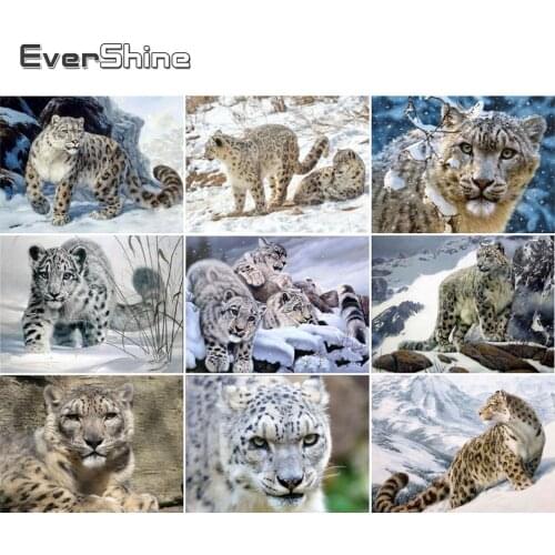 EverShine 5D Diamond Painting Full Square Animals Cross Stitch Diamond Embroidery Leopard Bead Picture Kit Hobby Gift Wall Decor