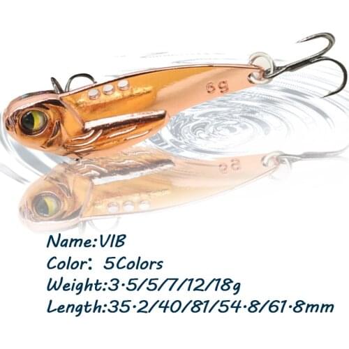 GOBYGO 1PCS 3.5g/7g/12g/18g VIB Fishing Lure Sinking Vibration Wobbler Artificial Metal Baits Fish Tools Long Shot Sequins Bait