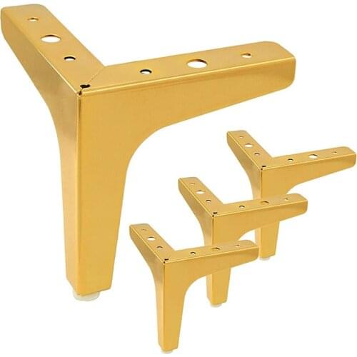 JFBL Hot Set of 4 Triple-cornered Furniture Legs 5 Inch Modern steel Sofa Legs for Cabinet Table Cupboard Couch Sofa