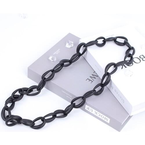 JID 25mm Vintage Black Thick Chain Long Jewelry Hip Hop Unusual Necklace Plastic Chains For Women Accessories Men Friends Gift