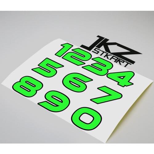 JKZ STKART Vinyl Die Cut Double-layer Number Sticker Neon Fluorescent Green Decal For Car Motor Bike Truck Laptop Helmet