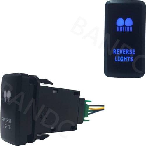 BLUE Led Lights, 3Amp 12V Car REVERSE LIGHTS ON OFF SPST Push Switch with Jumper Wire for Toyota Prado 120 Series, Auto Parts