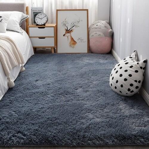 Nordic ins bedroom small carpet white plush bedside rug living room thick mats suitable for home decoration boy crawling carpet