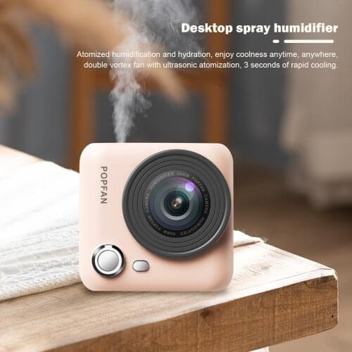 Creative Summer Fan Personal 2 in 1 Neck Fan Misting Cooling Humidifier USB Rechargeable Outdoor Travel Mini Hanging Neck Fan