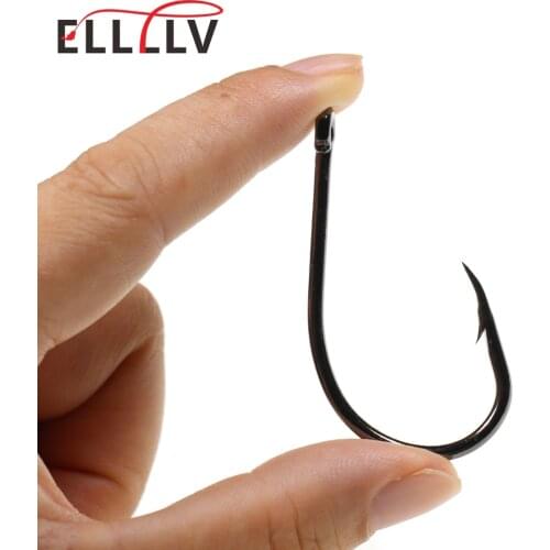 100PCS 3X Faultless Oshaughnessy Fishing Hook Chemeical Tip Barbed Fish Hooks for Freshwater Saltwater Fishing