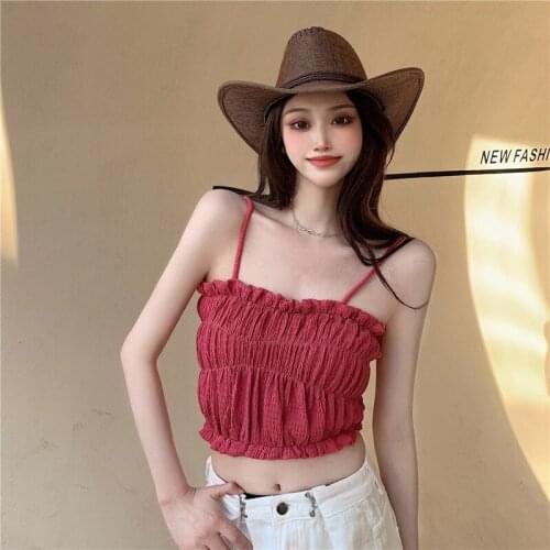 Summer Womens Crop Top Sexy Elastic Cotton Camis Sleeveless Short Tank Top Sexy Beach Strapless Clothes