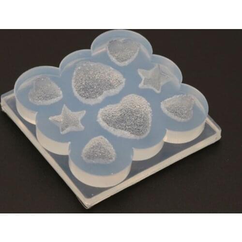 Handmade Sugar Love Star Heart Soft Candy Pendant Mold Gummy Candy Hairpin Slilcone Resin Molds Jewelry Making Tools