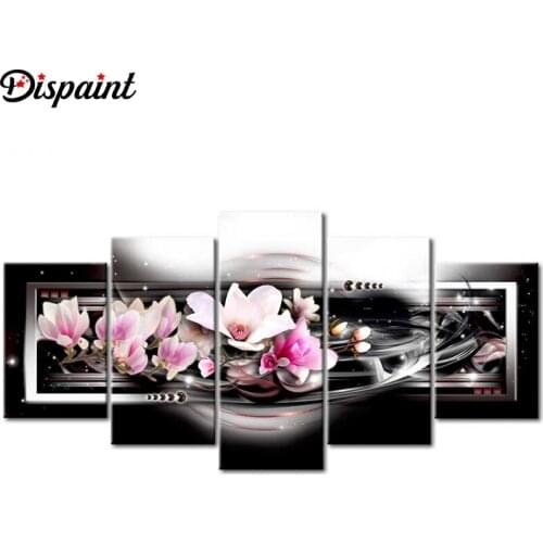 Dispaint 5pcs Full Square/Round Drill 5D DIY Diamond Painting "Flower orchid" Multi-picture Combination Embroidery 5D Decor