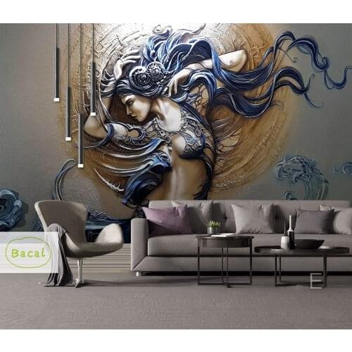 Bacal Custom Mural Wallpaper For Walls 3D Stereoscopic Embossed Modern Art Beauty living room TV Background Home Wall Decor