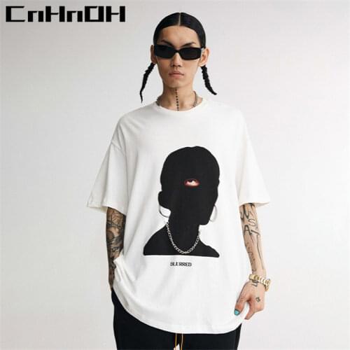 CnHnOH New Arrival Funny Portrait Graphic Aesthetics Tshirts Short Sleeve Tops Tees Casual Loose Couple T-shirt Summer B020