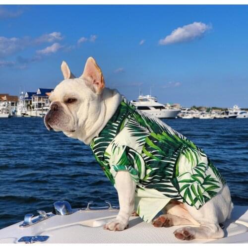 Pet Clothing Dog Shirts Summer Beach Clothes Floral T-Shirt Hawaiian For Small Medium Cat Chihuahua Corgi Shiba French Bulldog