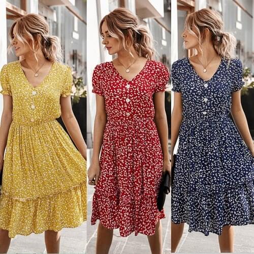 OLGITUM Summer Dresses With Sleeves