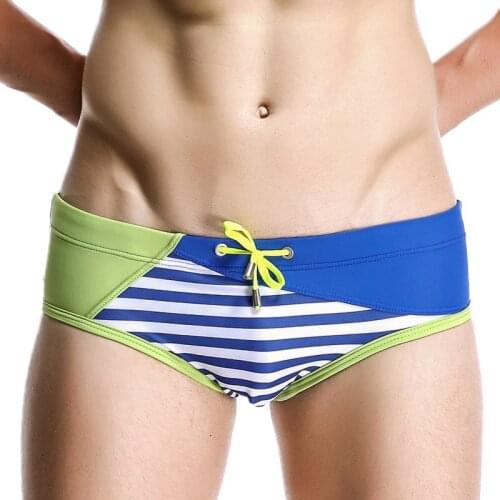 Sexy Patchwork Briefs Swimsuits Mens Swim Swimwear Quality Nylon Gay Boy Beach Board Sport Swimming Shorts Brand Bathing Suits