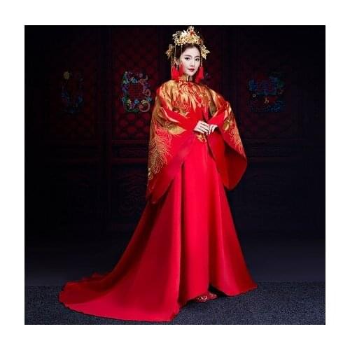 Stage performance red peacock embroidery gown drama/stuido/cosplay dress/not include headwear