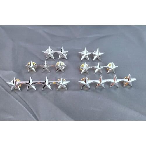 COMPLETE SET WW2 US AIR GENERAL OFFICER STARS RANK MINI BADGE PIN MILITARY INSIGNIA silver Military BROOCHES