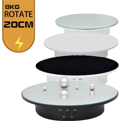 Electric Rotation Display Stand Turntable Video Shooting Platform Live Dynamic Rotating Shooting Table Props 20*20*4cm