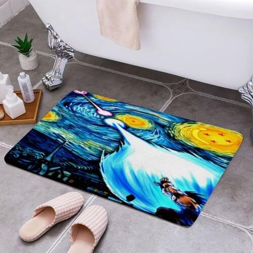 Songoku starry night Cheaper Anti-slip Modern Area Rugs Living Room Balcony Bathroom Printed Carpet Doormat Hallway Bath Mat
