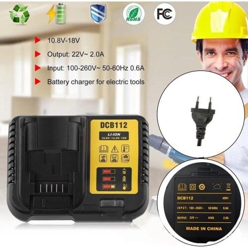 SALE DCB112 Replacement Li-Ion Battery Charger for Dewalt 12 V 14.4V 18V Lithium Cells Battery Charger Best price