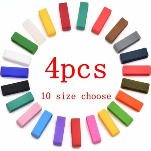 4Pcs White Black Watchband 12 14 16 18 20 22 24 26 28 30mm Strap Loop Ring Silicone Rubber Watch Bands Accessories Holder Locker