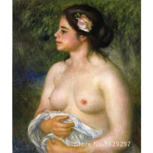 Handmade canvas art paintings by Pierre Auguste Renoir Gabrielle with a Rose (The Sicilian Woman) High quality