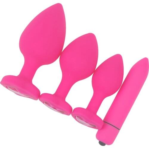 Women Silicone Anal Plug Soft Butt Beads Crystal Base Erotic Bullet Vibrator Prostate Massager Adult Men Gay Sex Toys