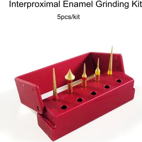 Dental Gold Diamond Burs Drill Interproximal Enamel Strpping Prepairation 5Pcs/Kit