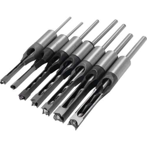 1/4 to 1/2 Inch Square Hole Drill Bit Steel Mortising Drilling Woodworking Tools