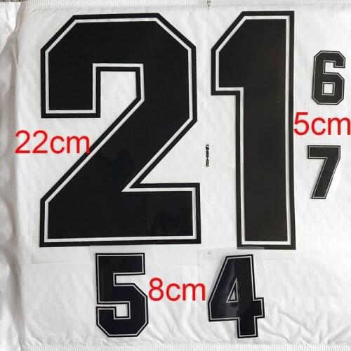 Black Numbers 0-9 Heat Transfer Patches 22cm\8cm\5cm Name Sporty Cloth Sticker Hot Heat Transfer DIY Iron On Clothing Bag Shoes