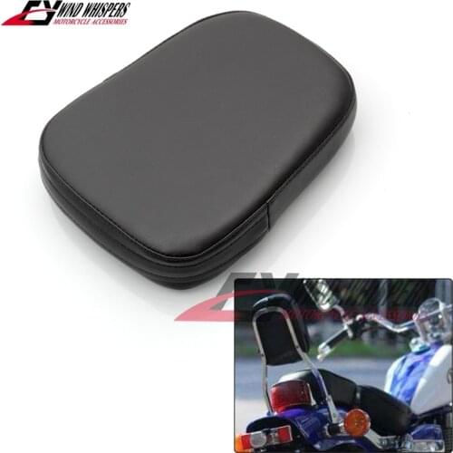 Black Motorcycle Universal Backrest Sissy Bar Cushion Pad For Harley Kawasaki Honda Suzuki Yamaka Steed Magna CA250 Shadow 883