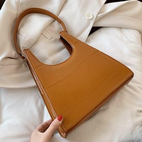 Stone Pattern Shoulder Bag Female Vintage Baguette Bags Brown Sac Ladies Handbags Fashion Tote Bags Casual Underarm Bag New 2021