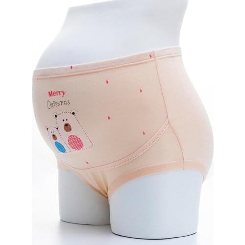 V-TREE 2021 Maternity Panties High Waist Pregnancy Underwear Cartoon Underpants Breathable Pregnant Women Briefs