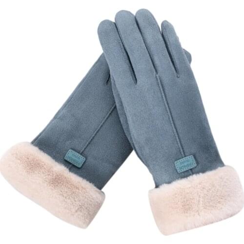 Women Winter Touch Screen Gloves Thermal Plush Lined Windproof Driving Mittens