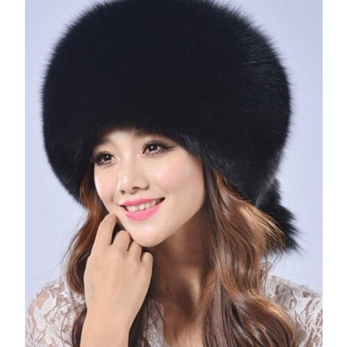 Winter New Imitation Faux Fox Fur Hat Dome Warm Lei Feng Hat Thicker Russian Cap