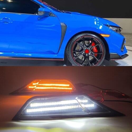1Set LED Side Marker Turn Signal Indicator Lights DRL Daytime Running light For Honda Civic 2016 2017 2018 2019 2020