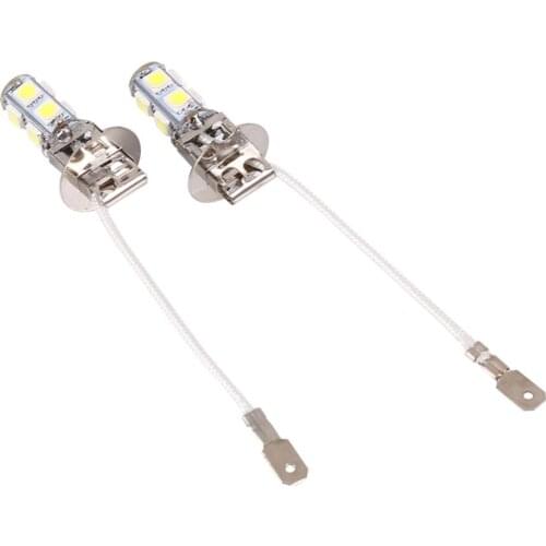 1 pair H3 9 SMD LED Fog Lights Bulbs 5050 White LED DC12V Auto Car Clear Fog Lights Driving Lamp Super Bright Bulb