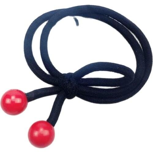 1PCS Creativity Knotted Red Beads Elastic Hair Band For Girl Handmade Bow Headband Scrunchy Kids Hair Accessories For Women 2018