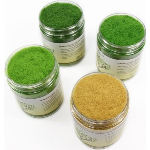 1X300ML 35g 5mm STATIC GRASS Turf Flock Lawn Nylon Grass Powder Green Light Green Dark Green Withered Yellow CFA6