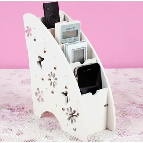 4 Compartments Remote control storage box Office Stationery Organizer Desk