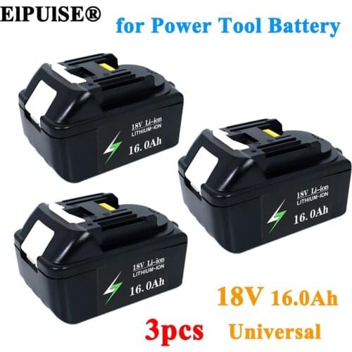 3pcs ElPUlSE 18V Rechargeable Battery 16000mAh Lithium ion for Makita 18v Electrical Tools Battery BL1840 BL1850 BL1830 BL1860